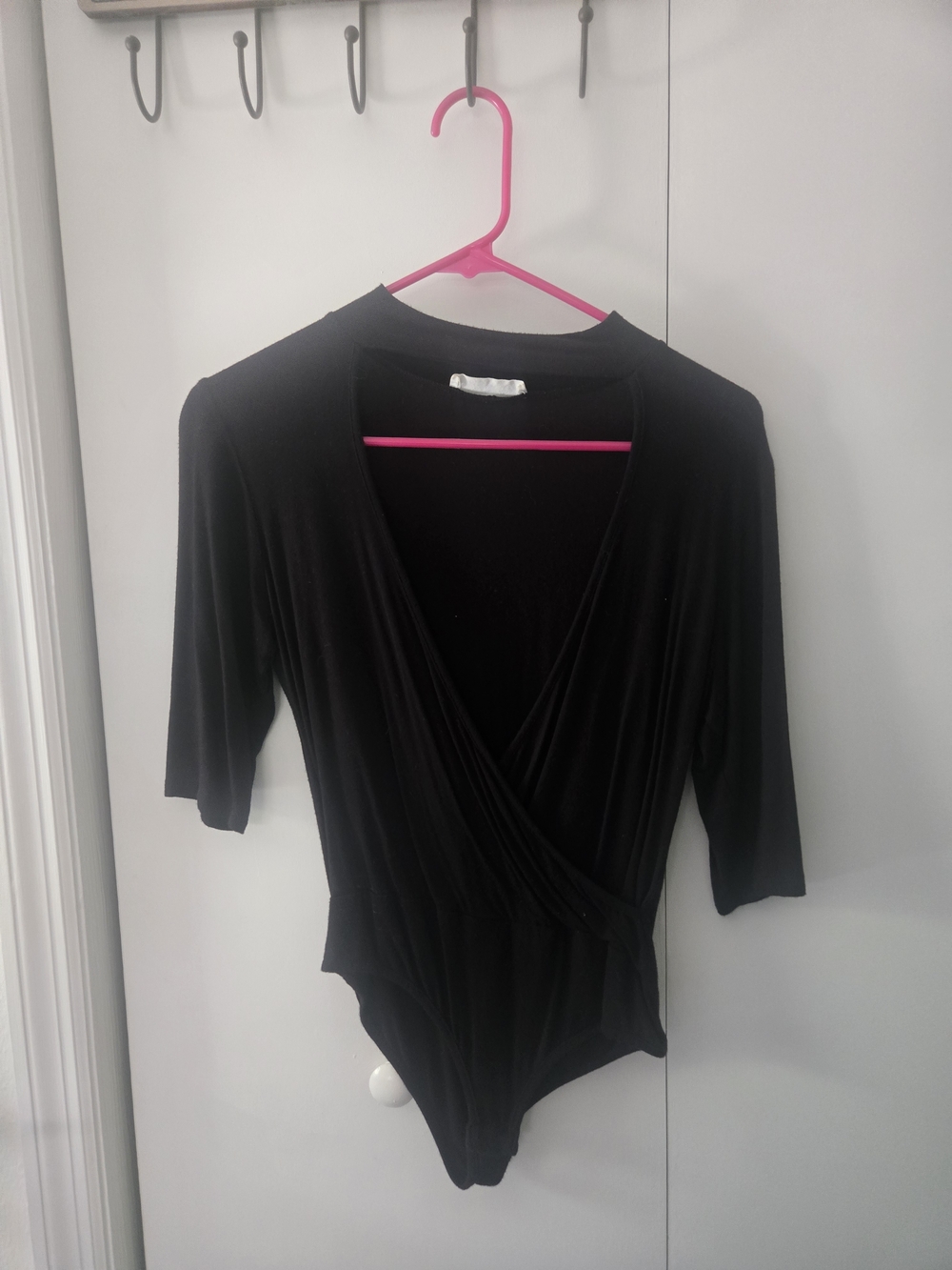 Stella Luce Black Wrap-Front Women’s Bodysuit